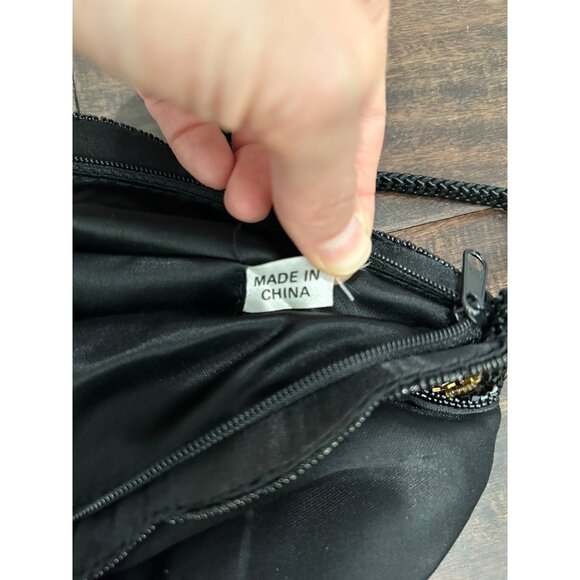 Beaded Black Evening Crossbody Bag With Gold Silver Embellishments - Picture 4 of 10